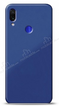 Eiroo Glass Xiaomi Redmi Note 7 Silikon Kenarl Cam Lacivert Klf