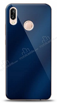 Eiroo Huawei P20 Lite Silikon Kenarl Aynal Lacivert Klf