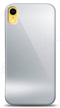 Eiroo iPhone XR Silikon Kenarl Aynal Silver Klf