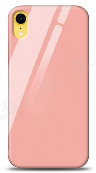 Eiroo iPhone XR Silikon Kenarl Turuncu Cam Klf