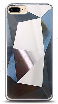 Eiroo Prizma iPhone 7 Plus / 8 Plus Silver Rubber Klf