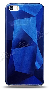 Eiroo Prizma iPhone SE / 5 / 5S Mavi Rubber Klf