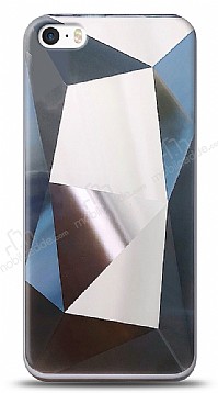 Eiroo Prizma iPhone SE / 5 / 5S Silver Rubber Klf