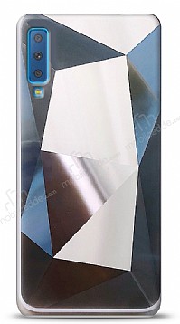 Eiroo Prizma Samsung Galaxy A7 2018 Silver Rubber Klf