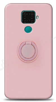 Eiroo Ring Color Huawei Mate 30 Lite Yzk Tutuculu Ak Pembe Silikon Klf