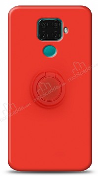 Eiroo Ring Color Huawei Mate 30 Lite Yzk Tutuculu Krmz Silikon Klf