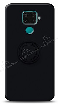 Eiroo Ring Color Huawei Mate 30 Lite Yzk Tutuculu Siyah Silikon Klf