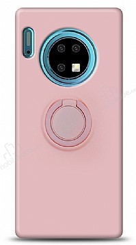 Eiroo Ring Color Huawei Mate 30 Yzk Tutuculu Ak Pembe Silikon Klf