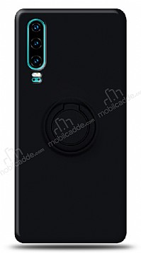 Eiroo Ring Color Huawei P30 Yzk Tutuculu Siyah Silikon Klf