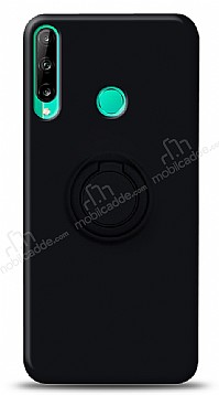 Eiroo Ring Color Huawei P40 Lite E Yzk Tutuculu Siyah Silikon Klf