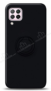 Eiroo Ring Color Huawei P40 Lite Yzk Tutuculu Siyah Silikon Klf