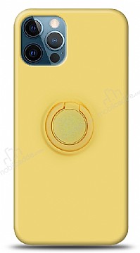 Eiroo Ring Color iPhone 12 Pro Max 6.7 in Yzk Tutuculu Sar Silikon Klf