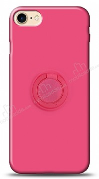 Eiroo Ring Color iPhone 7 / 8 Yzk Tutuculu Pembe Silikon Klf
