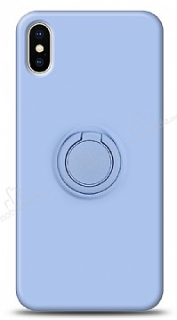 Eiroo Ring Color iPhone XS Max Yzk Tutuculu Mavi Silikon Klf