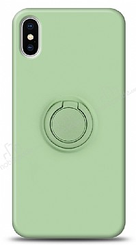 Eiroo Ring Color iPhone XS Max Yzk Tutuculu Yeil Silikon Klf