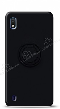 Eiroo Ring Color Samsung Galaxy A10 Yzk Tutuculu Siyah Silikon Klf