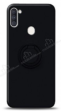 Eiroo Ring Color Samsung Galaxy A11 Yzk Tutuculu Siyah Silikon Klf
