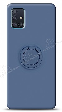 Eiroo Ring Color Samsung Galaxy A51 Yzk Tutuculu Lacivert Silikon Klf