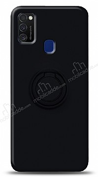 Eiroo Ring Color Samsung Galaxy M21 Yzk Tutuculu Siyah Silikon Klf