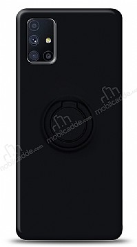 Eiroo Ring Color Samsung Galaxy M51 Yzk Tutuculu Siyah Silikon Klf