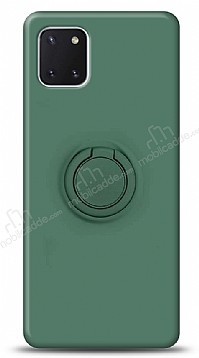 Eiroo Ring Color Samsung Galaxy Note 10 Lite Yzk Tutuculu Koyu Yeil Silikon Klf