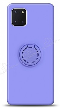 Eiroo Ring Color Samsung Galaxy Note 10 Lite Yzk Tutuculu Mor Silikon Klf