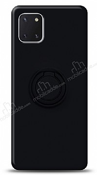 Eiroo Ring Color Samsung Galaxy Note 10 Lite Yzk Tutuculu Siyah Silikon Klf