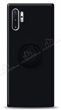 Eiroo Ring Color Samsung Galaxy Note 10 Plus Yzk Tutuculu Siyah Silikon Klf