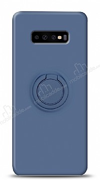 Eiroo Ring Color Samsung Galaxy S10 Plus Yzk Tutuculu Lacivert Silikon Klf