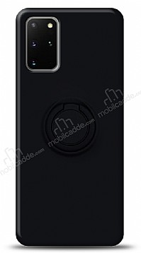 Eiroo Ring Color Samsung Galaxy S20 Plus Yzk Tutuculu Siyah Silikon Klf