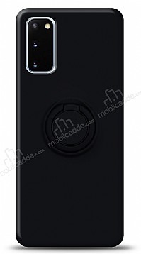 Eiroo Ring Color Samsung Galaxy S20 Yzk Tutuculu Siyah Silikon Klf