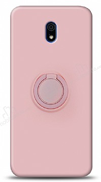 Eiroo Ring Color Xiaomi Redmi 8A Yzk Tutuculu Ak Pembe Silikon Klf