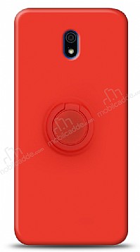 Eiroo Ring Color Xiaomi Redmi 8A Yzk Tutuculu Krmz Silikon Klf