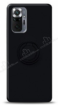 Eiroo Ring Color Xiaomi Redmi Note 10 Pro Yzk Tutuculu Siyah Silikon Klf