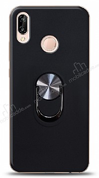 Eiroo Ring Fold Huawei P20 Lite Standl Ultra Koruma Siyah Klf