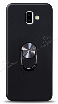 Eiroo Ring Fold Samsung Galaxy J6 Plus Standl Ultra Koruma Siyah Klf
