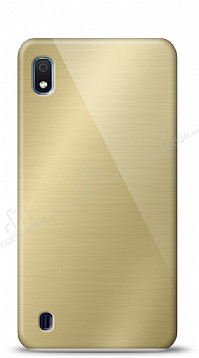 Eiroo Samsung Galaxy A10 Silikon Kenarl Aynal Gold Klf