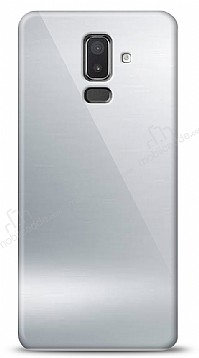 Eiroo Samsung Galaxy J8 Silikon Kenarl Aynal Silver Klf