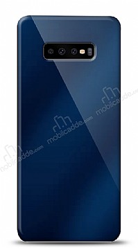 Eiroo Samsung Galaxy S10 Plus Silikon Kenarl Aynal Lacivert Klf