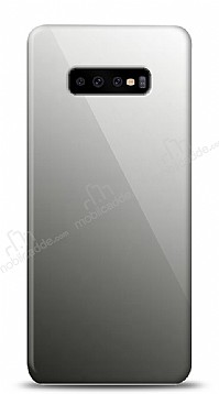 Eiroo Samsung Galaxy S10 Plus Silikon Kenarl Aynal Siyah Klf