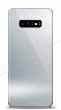Eiroo Samsung Galaxy S10 Silikon Kenarl Aynal Silver Klf