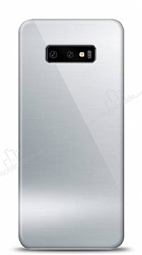 Eiroo Samsung Galaxy S10e Silikon Kenarl Aynal Silver Klf