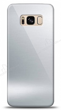 Eiroo Samsung Galaxy S8 Plus Silikon Kenarl Aynal Silver Klf