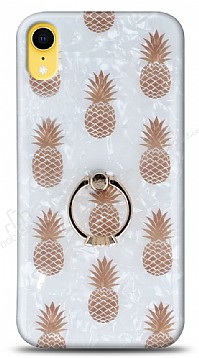Eiroo Satin iPhone XR Pineapple Yzk Tutuculu Silikon Klf