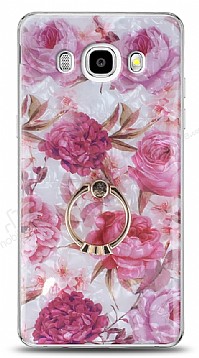 Eiroo Satin Samsung Galaxy J7 2016 Pink Roses Yzk Tutuculu Silikon Klf