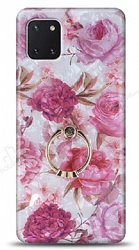 Eiroo Satin Samsung Galaxy Note 10 Lite Pink Roses Yzk Tutuculu Silikon Klf