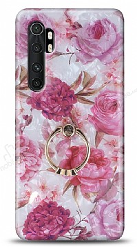 Eiroo Satin Xiaomi Mi Note 10 Lite Pink Roses Yzk Tutuculu Silikon Klf