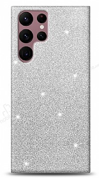 Eiroo Silvery Samsung Galaxy S22 Ultra 5G Simli Silver Silikon Klf