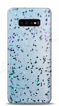 Eiroo Sparkle Samsung Galaxy S10 Iltl Mavi Silikon Klf