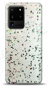 Eiroo Sparkle Samsung Galaxy S20 Ultra Iltl Silver Silikon Klf